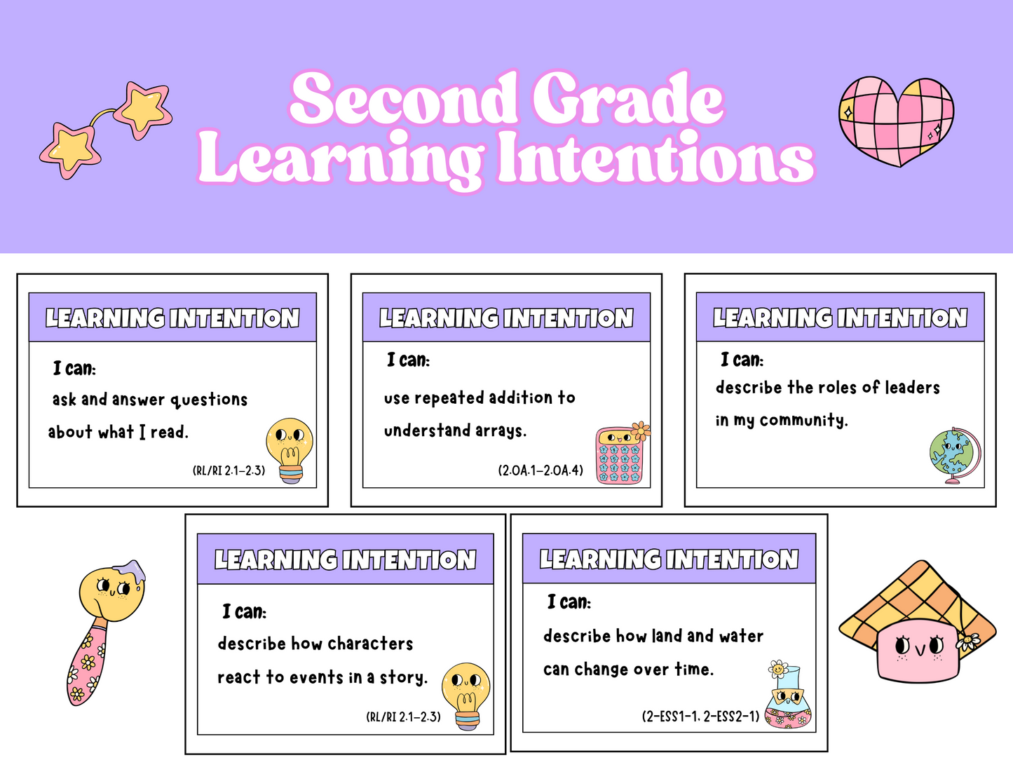 2nd Grade Learning Intentions