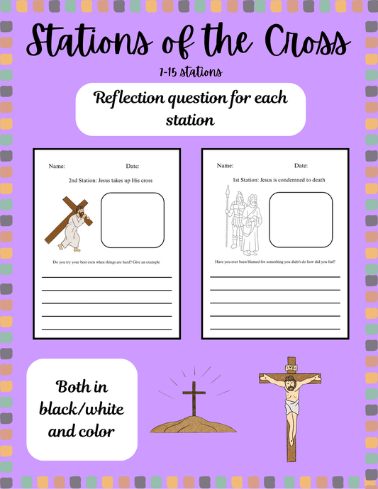 Stations of the Cross: Stations 7-15- Reflection Questions & Writing Pages