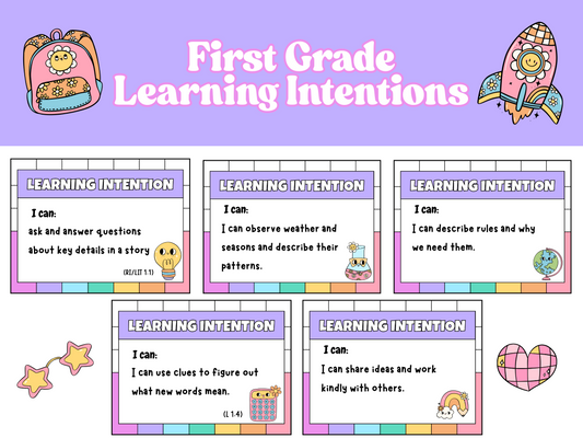 First Grade Learning Intentions